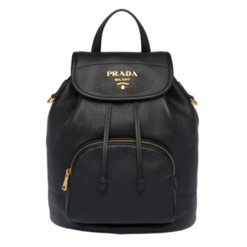 Prada mochila de cuero original 1BZ035 negro