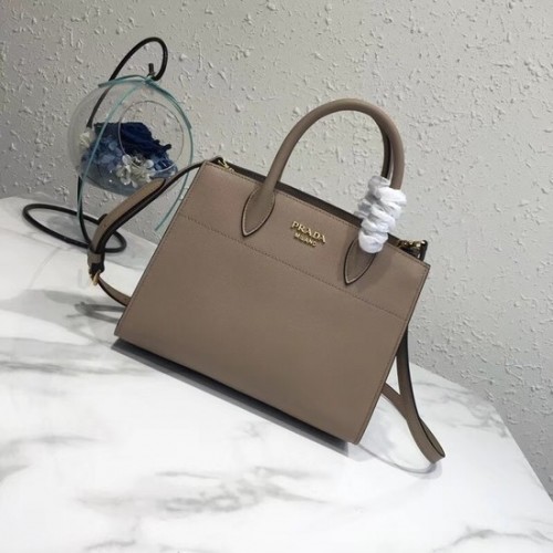 Prada saffiano lux tote bolso de cuero original bn4458 albaricoque
