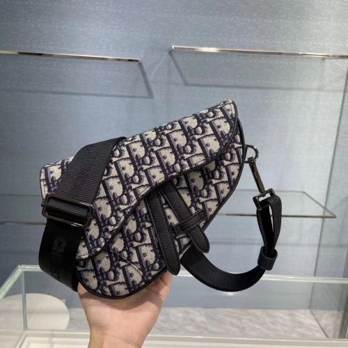 ESTUCHE PARA CINTURÓN PLANO SADDLE Azul Dior Oblique Jacquard C2106