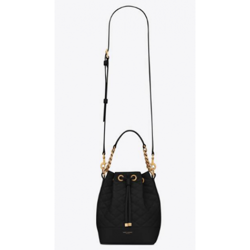 BOLSO PEQUEÑO SAINT LAUREN EMMANUELLE DE PIEL DE CORDERO ACOLCHADA 6976401 negro