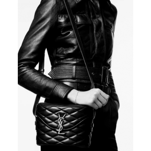 SAINT LAUREN BOLSO JUNIO BOX DE PIEL DE CORDERO ACOLCHADA 7100801 NOIR