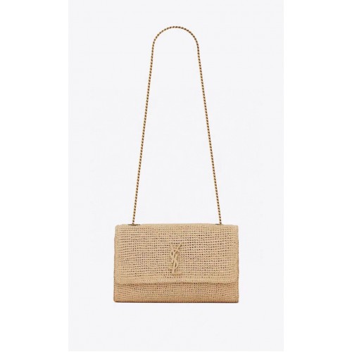 SAINT LAUREN KATE 99 CADENA BOLSO DE RAFIA Y685384 albaricoque