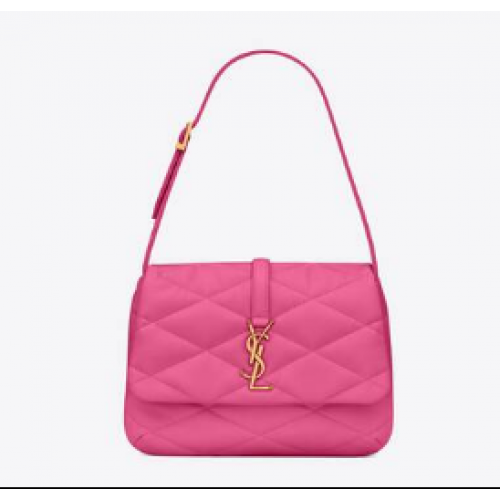 SAINT LAUREN LE 57 BOLSO HOBO DE PIEL DE CORDERO ACOLCHADA 698567 LIPSTICK FUCHSIA