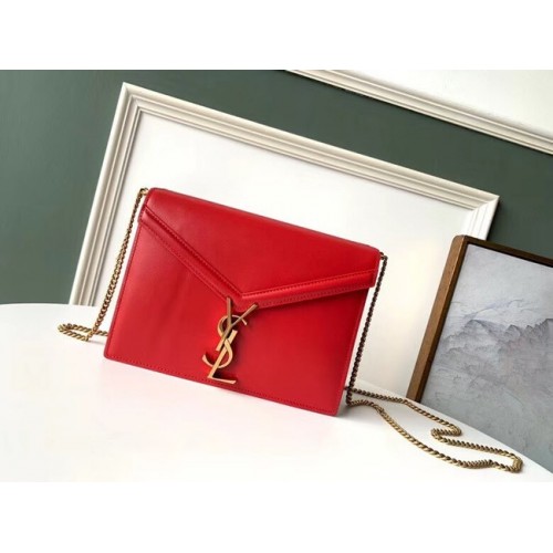 SAINT LAURENT Bolso bandolera Cassandra de piel 532750 rojo