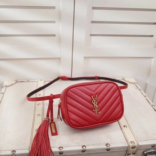 SAINT LAURENT Bolsillo de piel de vacuno 534817 rojo