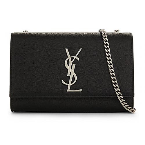 SAINT LAURENT Bolso de hombro Kate Monogram de piel 87613 negro