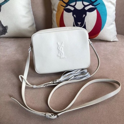 SAINT LAURENT Bolso cámara Lou de lino 97641 blanco