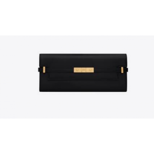 SAINT LAURENT MANHATTAN CLUTCH EN CAJA SAINT LAURENT CUERO 695949 negro