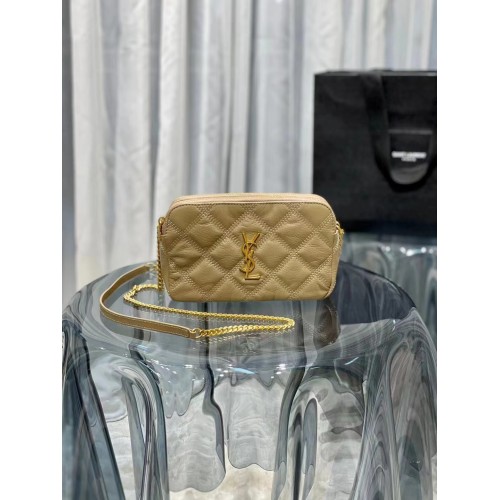 CARTERA SAINT LAURENT MONOGRAM CON CADENA DE PIEL 655941 BEIGE