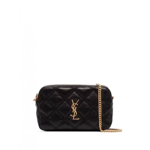 CARTERA CON CADENA MONOGRAM SAINT LAURENT DE PIEL 655941 negro