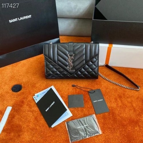 CARTERA CON CADENA SAINT LAURENT MONOGRAM DE MIX MATELASSE PIEL GRABADA GRAIN DE POUDRE 526286 BLACK&SILouis VuittonER