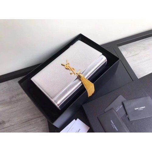 SAINT LAURENT Bandolera mediana Kate 18831 Plata