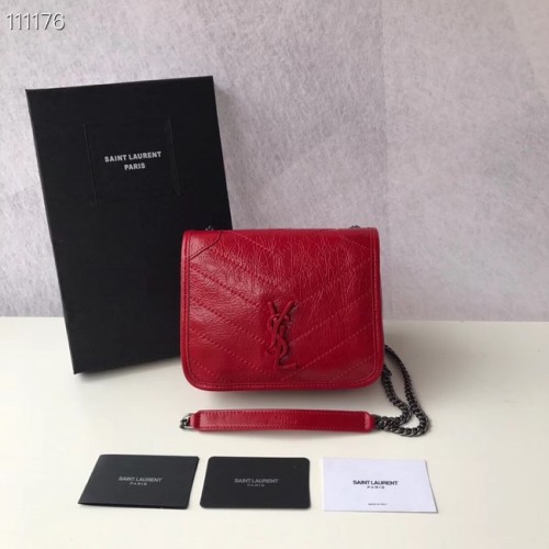 SAINT LAURENT Niki Mini bandolera de piel 03743 rojo
