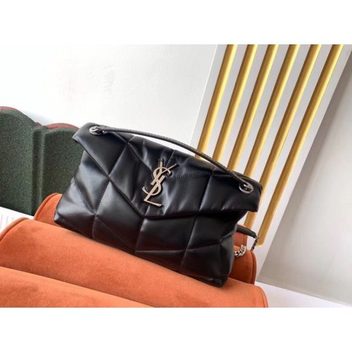 SAINT LAURENT Bolso de hombro en piel original 577475 Herrajes en negro y plateado
