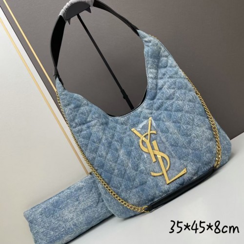 SAINT LAURENT SHOPPING Bolso vaquero Y203434 azul claro