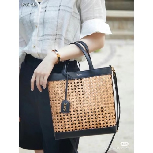 SAINT LAURENT Bolso tote tejido 655161 negro