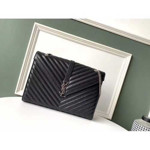 Bolso de hombro SAINT LAURENT en piel 392745 herrajes negros y plateados