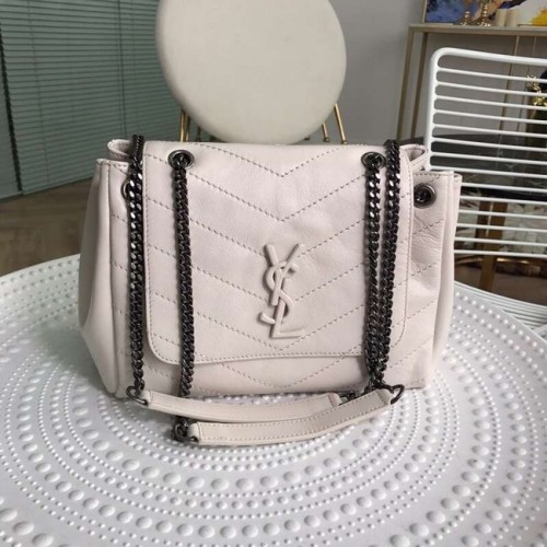 SAINT LAURENT Bolso bandolera de piel Y554248 crema