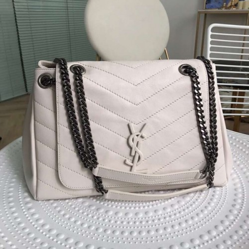 SAINT LAURENT Bolso bandolera de piel Y554256 crema
