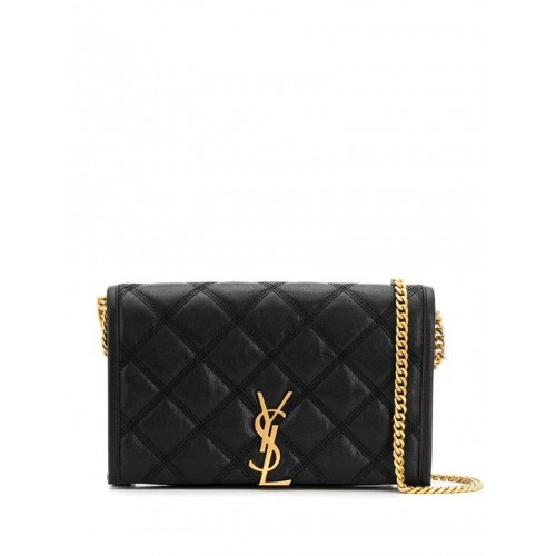 SAINT LAURENT Bolso bandolera de piel Y585031 negro