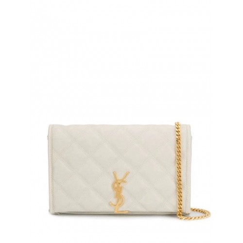 Bolso de hombro SAINT LAURENT de piel Y585031 blanco