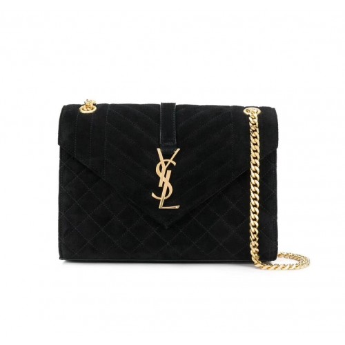 SAINT LAURENTNIKI MEDIANO DE ANTE Y PIEL LISA 498894 negro