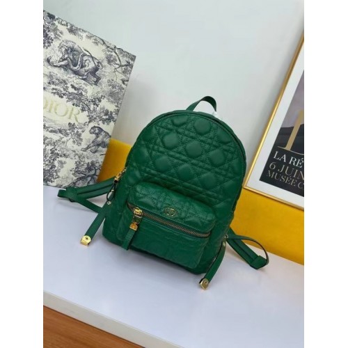 MOCHILA PEQUEÑA DIOR Piel de cordero Cannage M9222U verde