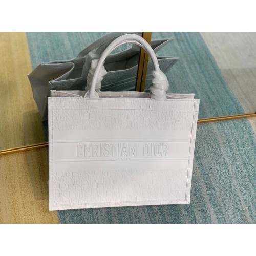 BOLSO TOTE DIOR BOOK PEQUEÑO DE piel de becerro M1296Z blanco