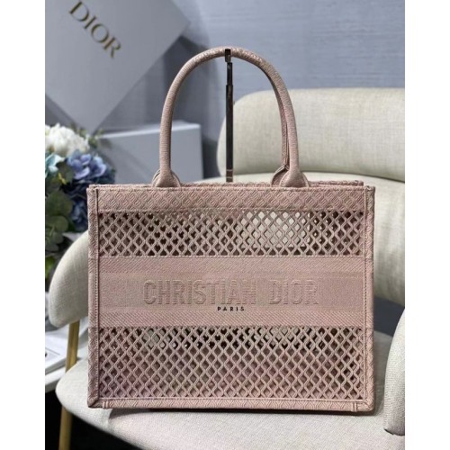 TOTE DIOR BOOK TOTE PEQUEÑO Malla negra bordada M1296Z
