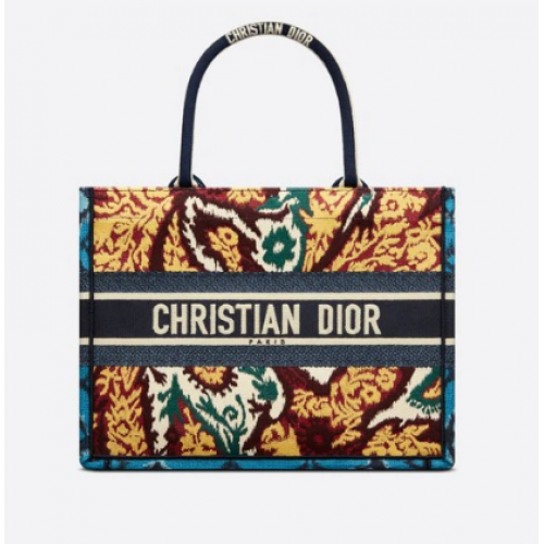 PEQUEÑO DIOR BOOK TOTE Azul multicolor Dior Paisley bordado M1296ZJ