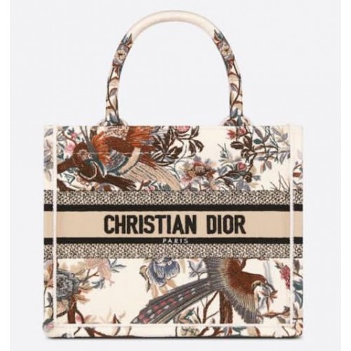 TOTE DIOR BOOK TOTE Multicolor Bordado Mille Fleurs M1266
