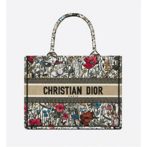 BOOK TOTE DIOR mediano Bordado Mille Fleurs multicolor M1296Z