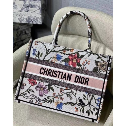 BOOK TOTE DIOR mediano Bordado Mille Fleurs multicolor M1296ZW