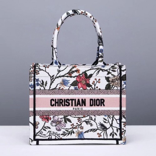 Pequeño DIOR BOOK TOTE Bordado Mille Fleurs multicolor M1297ZW