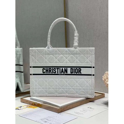 TOTE DIOR BOOK TOTE Terciopelo C1287-1 blanco