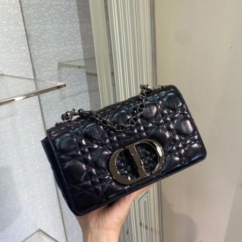 BOLSO PEQUEÑO DIOR CARO Gradient Cannage Imported wax skin M9241 negro