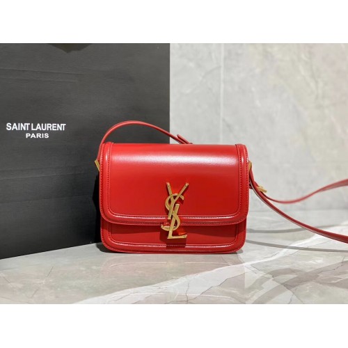SOLFERINO CARTERA PEQUEÑA EN CUADRO SAINT LAURENT CUERO 63430 rojo