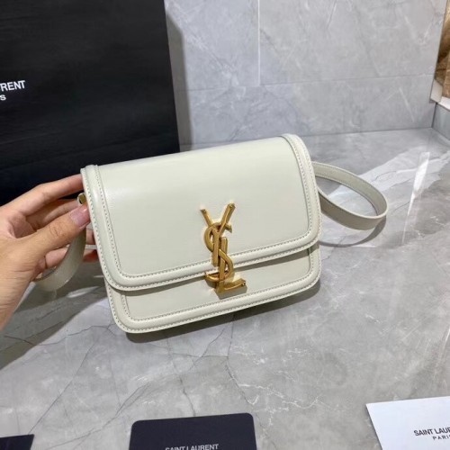 SOLFERINO CARTERA PEQUEÑA EN CUADRO SAINT LAURENT CUERO 63430 blanco