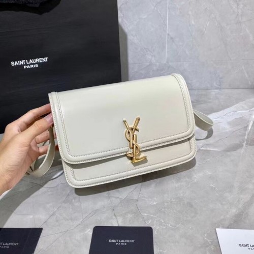 CARTERA MEDIANA SOLFERINO EN CUADRO SAINT LAURENT PIEL Y63435 blanco