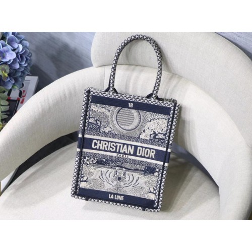 BOLSO DE LONA BORDADO TAROT SUN VERTICAL DIOR BOOK TOTE M1272Z-4