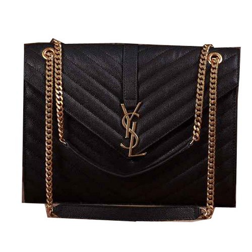Saint Laurent Classic Monogramme Cannage Pattern Flap Bag Y5480 Negro