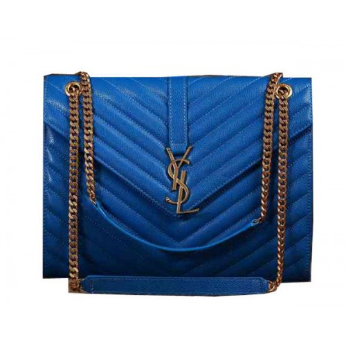 Saint Laurent Classic Monogramme Cannage Pattern Flap Bag Y5480 Azul