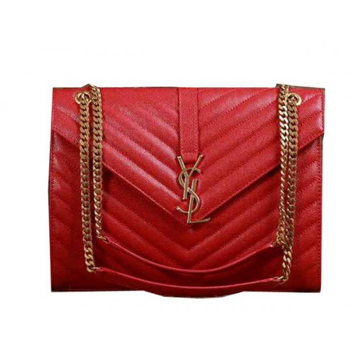 Saint Laurent Classic Monogramme Cannage Pattern Flap Bag Y5480 Rojo