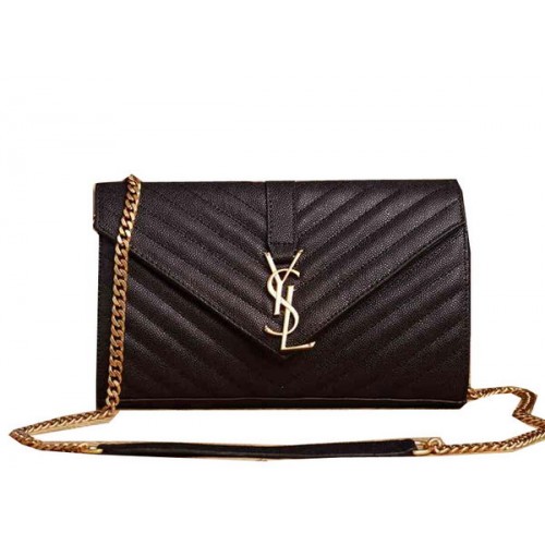 Saint Laurent Classic Monogram Cannage Pattern Flap Bag Y5482 Negro