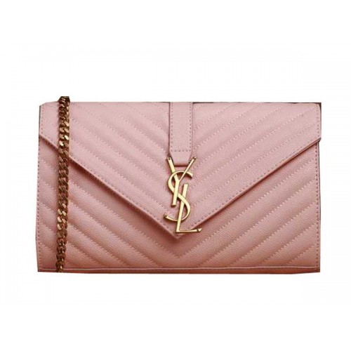 Saint Laurent Classic Monogram Cannage Pattern Flap Bag Y5482 Rosa