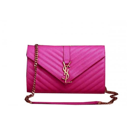 Saint Laurent Classic Monogram Cannage Pattern Flap Bag Y5482 Rosa