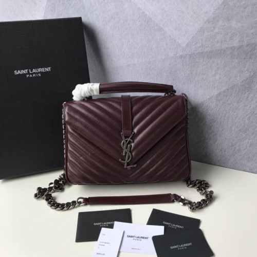 Saint Laurent Classic Monogramme Goat Original Leather Flap Bag Y392738 Borgoña