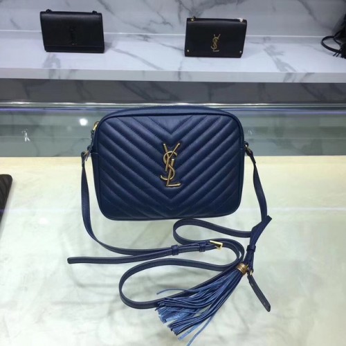 Saint Laurent Lou Bolsa de cámara mediana 520534 azul