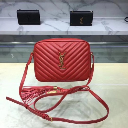 Saint Laurent Lou Bolso mediano para cámara 520534 rojo