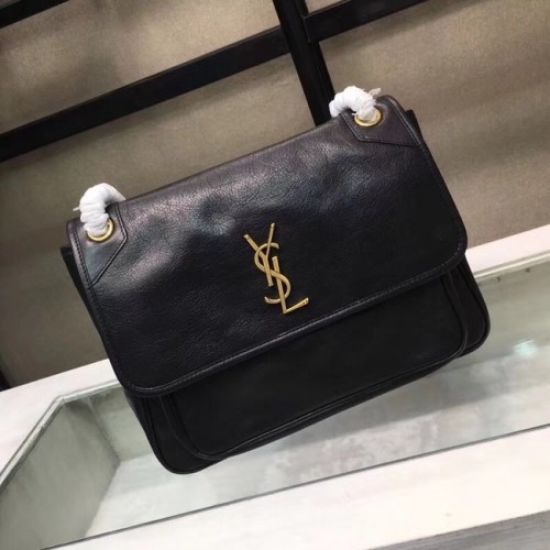 Saint Laurent Niki Bolso de hombro grande con monograma 2829 negro